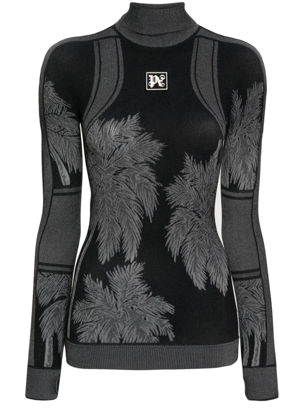 Palm Angels Patterned top with logo Black Dames