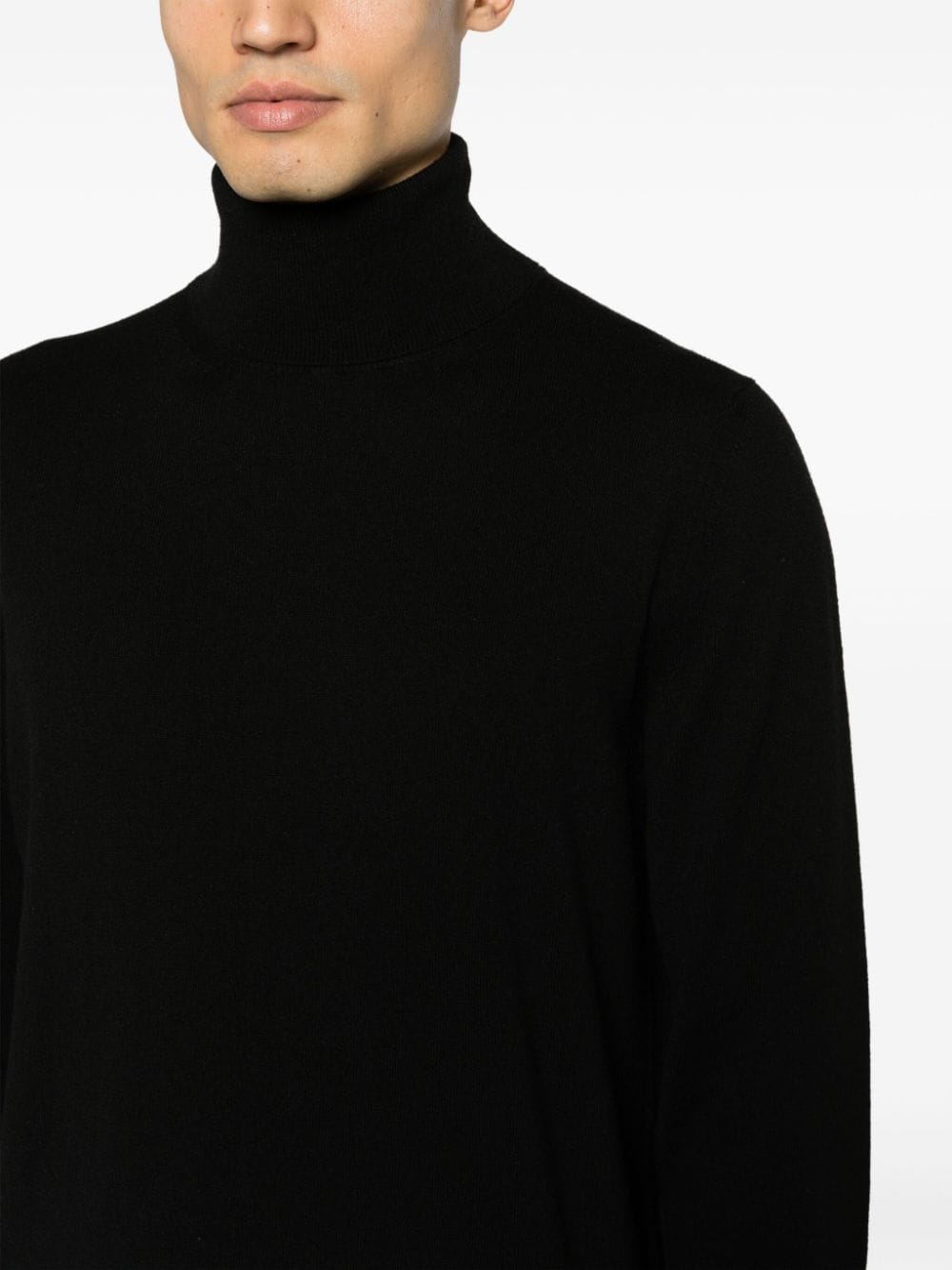 Shop Canali Roll-neck Cashmere Jumper In Black