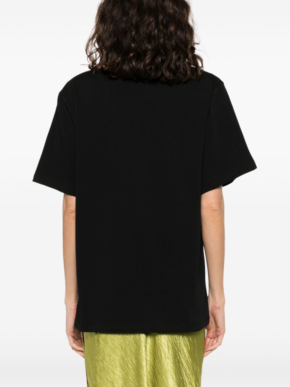 Shop Rotate Birger Christensen Logo-embroidered Organic Cotton T-shirt In Black
