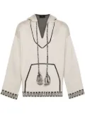 Alanui patterned-jacquard knitted hoodie - Neutrals