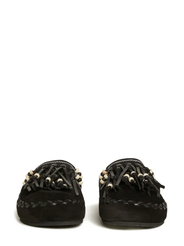 Alanui The Journey Suede Mules | Black | FARFETCH