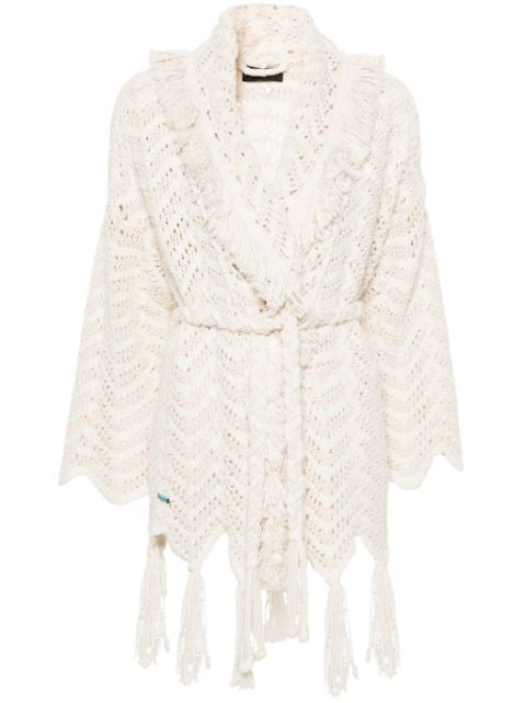 Alanui chevron-knit fringed cardigan Women