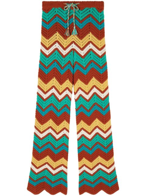 Alanui Kaleidoscopic chevron knit trousers Women