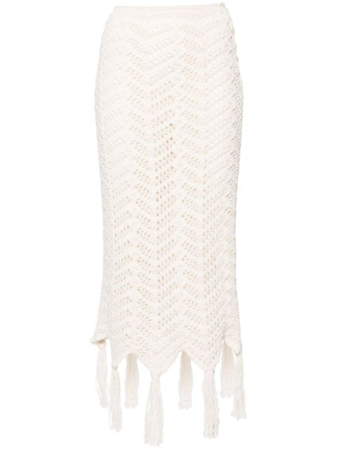 Alanui chevron-knit maxi skirt