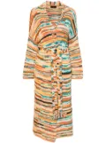 Alanui Maduray patterned-intarsia coat - Orange