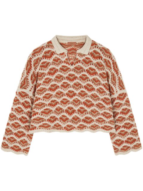 Alanui Hawa Mahal crochet-knit polo jumper Women