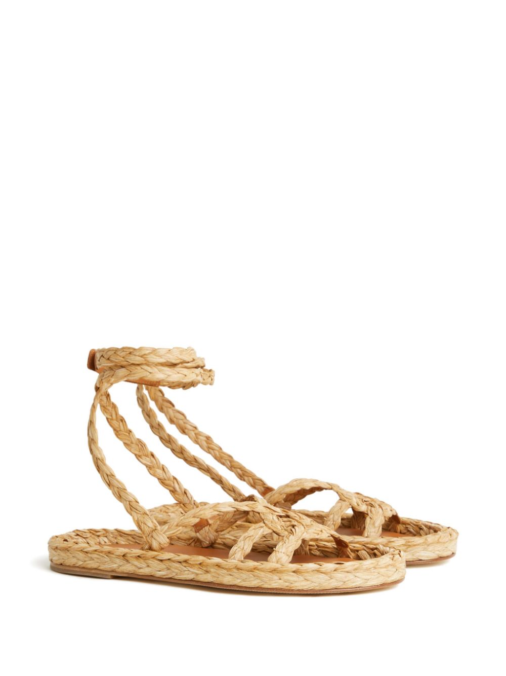 Shop Alanui A Love Letter To India Woven Sandals In Neutrals