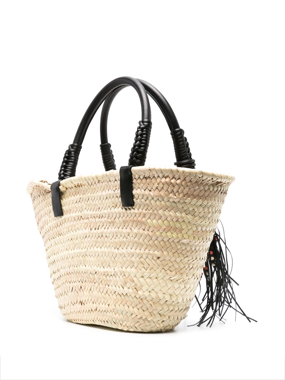 Shop Alanui Large Icon Palm Leaf Tote Bag In Neutrals