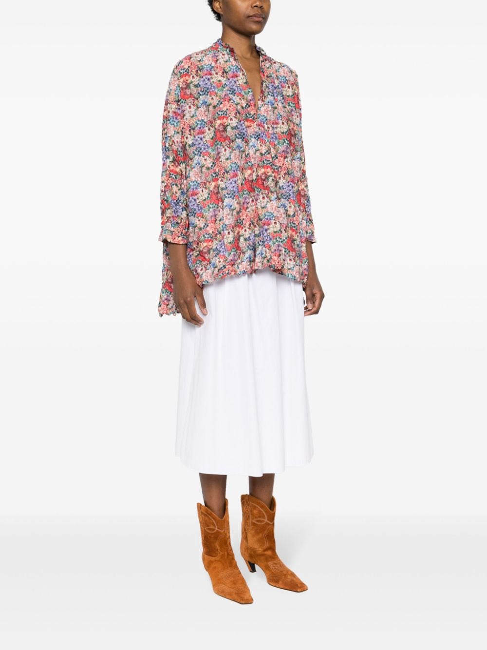 Daniela Gregis floral-print Cotton Blouse - Farfetch