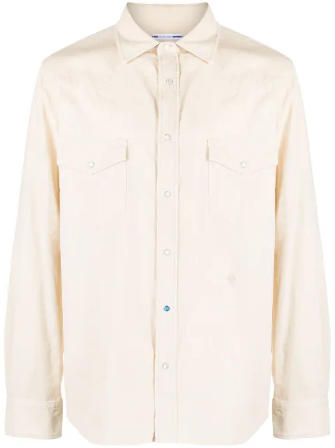 Jacob Cohën logo-embroidery corduroy cotton shirt