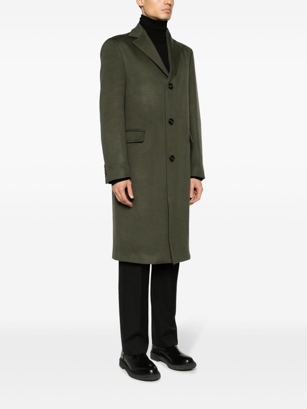 Shop Officine Generale Sirius Single-breasted Coat In Green