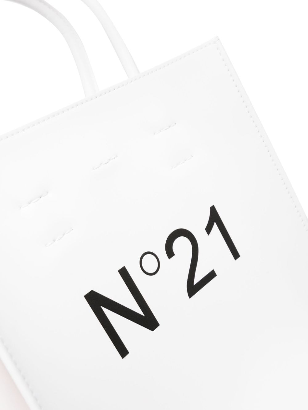 Shop N°21 Logo-print Leather Tote Bag In White