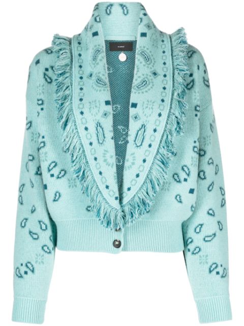 Alanui bandana-jacquard bomber cardigan Women