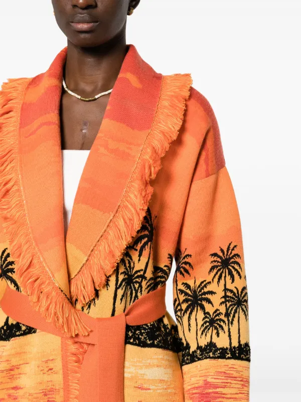 Alanui Keralda sunset-print Cardigan | Orange | FARFETCH
