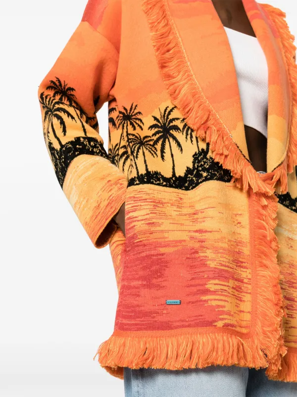 Alanui Keralda sunset-print Cardigan | Orange | FARFETCH