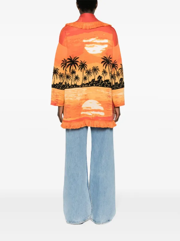 Alanui Keralda sunset-print Cardigan | Orange | FARFETCH