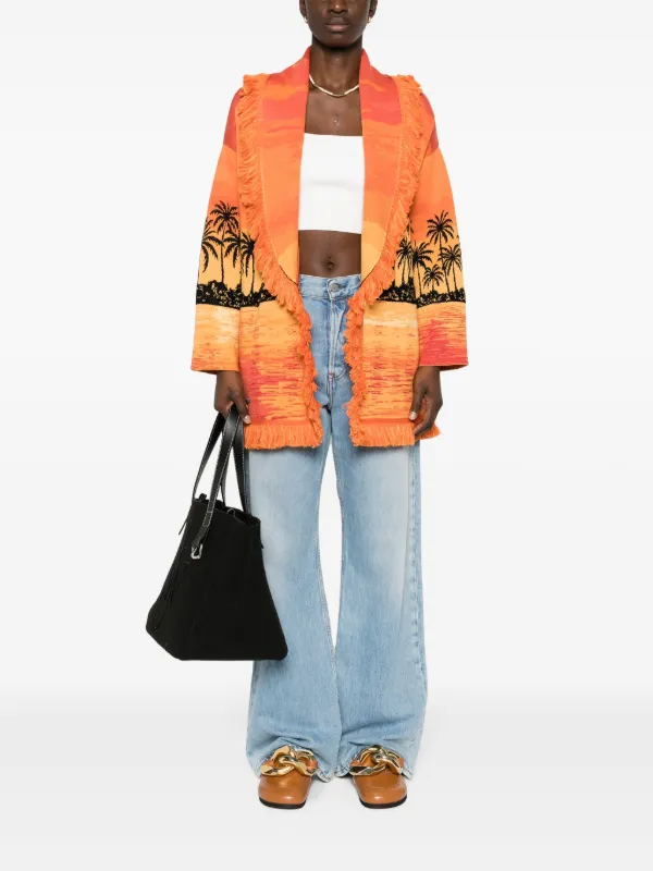Alanui Keralda sunset-print Cardigan | Orange | FARFETCH