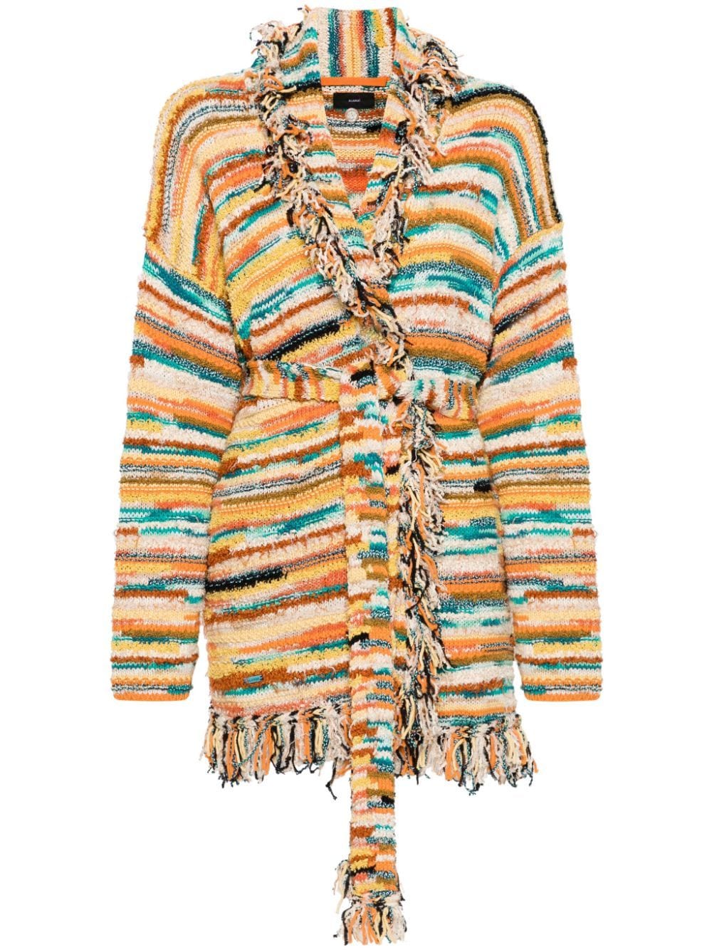 Shop Alanui Madurai Striped Cardigan In Neutrals