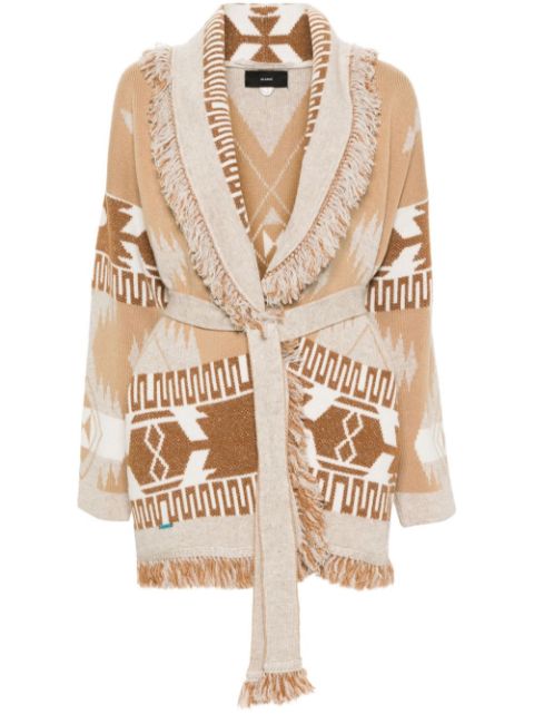 Alanui jacquard belted cardigan Women