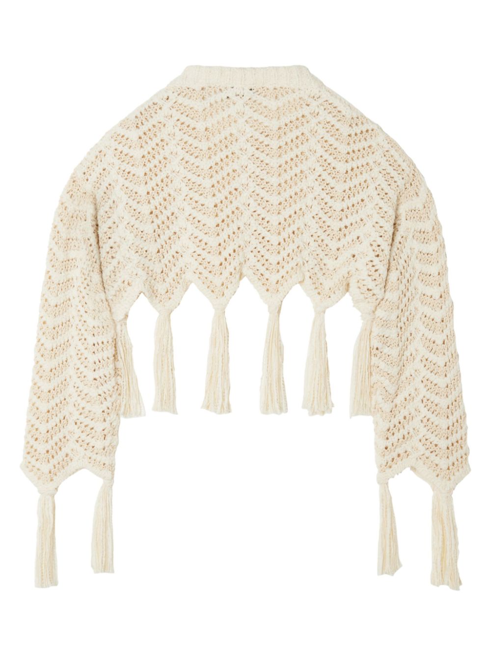 Alanui chevron knit fringed cropped jumper Women