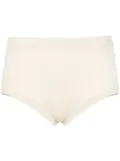 Alanui Finest high-waist ribbed shorts - Neutrals