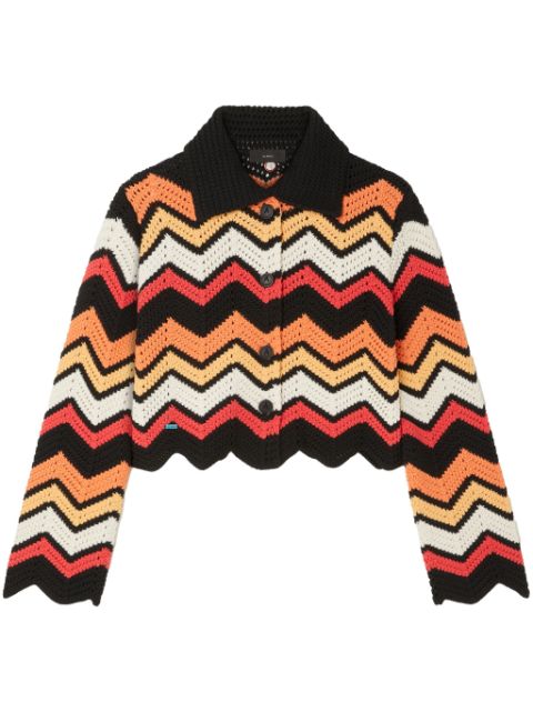 Alanui Kaleidoscopic chevron knitted jacket Women