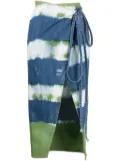 Alanui Magic Journey denim wrap skirt - Blue