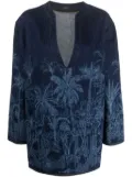Alanui Jungle Toile de Jouy denim tunic - Blue