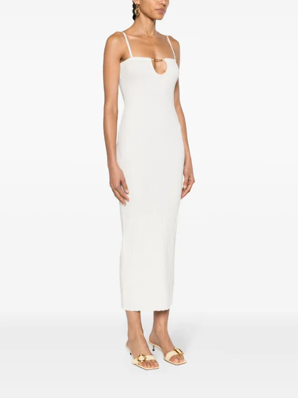 【送料&関税込】Jacquemus Ribbed Dress Jacquemus Sierra Ribbed Midi Dress | White | FARFETCH