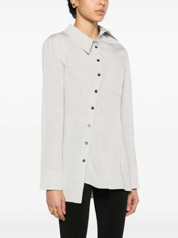 Jacquemus La Chemise Pablo Asymmetric Shirt | Grey | FARFETCH