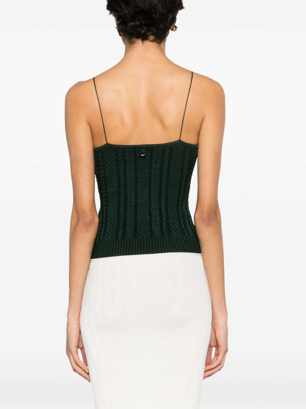 Shop Jacquemus Le Haut Bela Ribbed-knit Top In Green