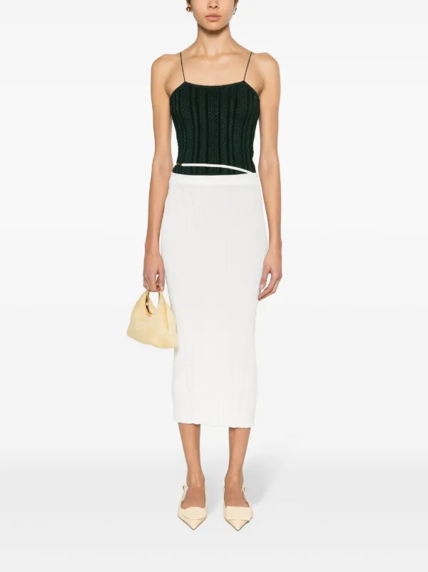 スカート Jacquemus Ribbed Midi Skirt JACQUEMUS Gelato striped ribbed cotton-blend midi skirt