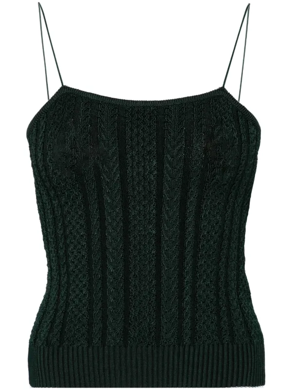 Jacquemus Le Haut Bela ribbed-knit Top Green FARFETCH JO