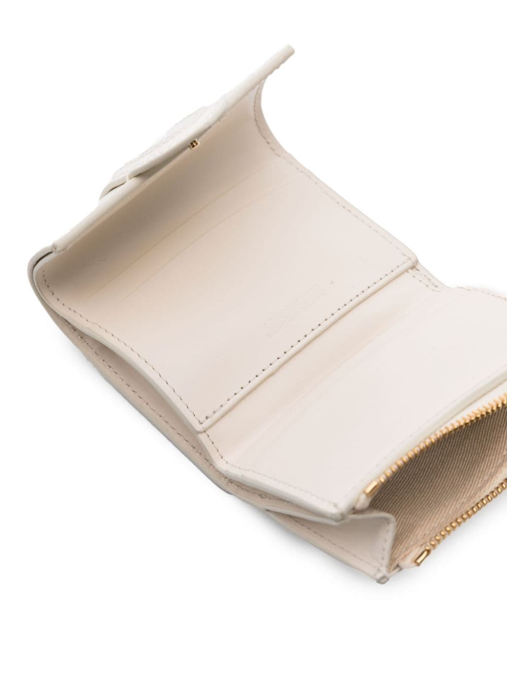 Shop Jacquemus Le Compact Bambino Leather Wallet In White