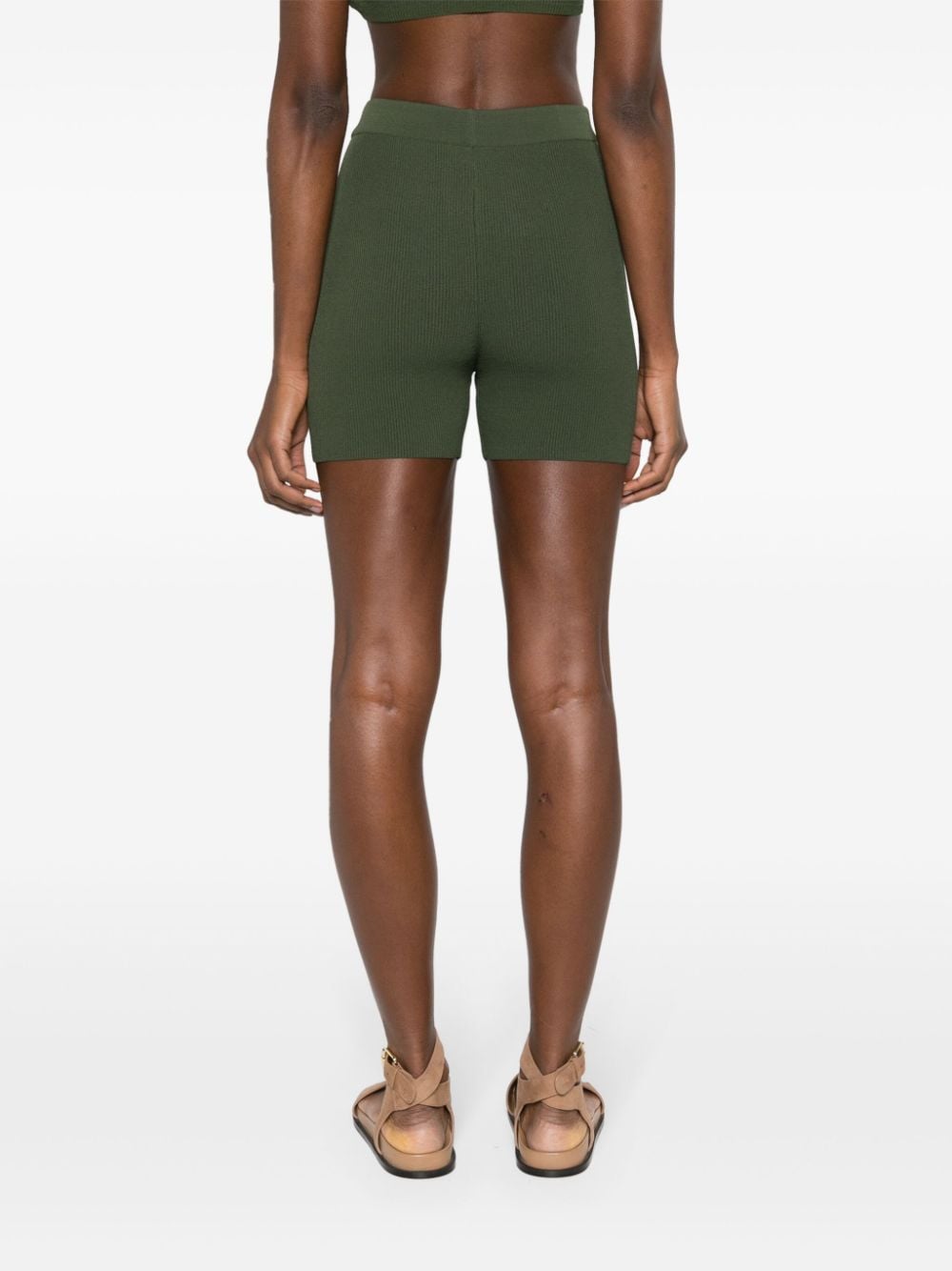 Shop Jacquemus Le Short Pralu Knitted Shorts In Green