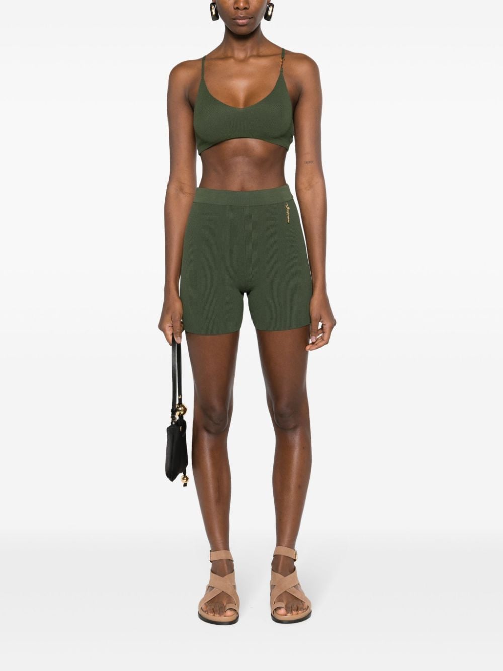 Jacquemus Le Short Pralu knitted shorts - Groen