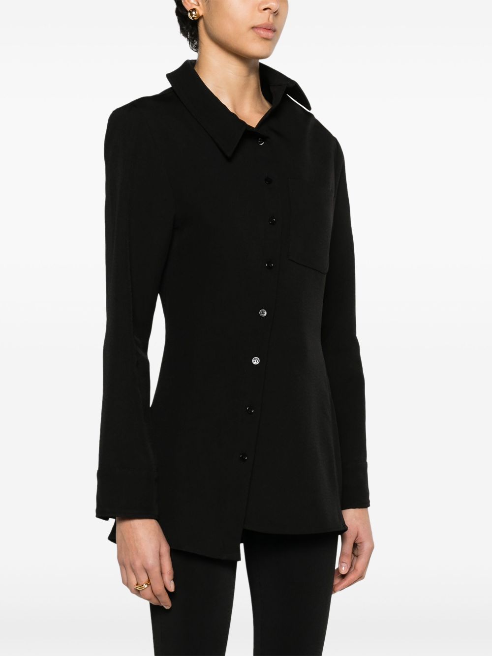 Shop Jacquemus La Chemise Pablo Asymmetric Shirt In Black