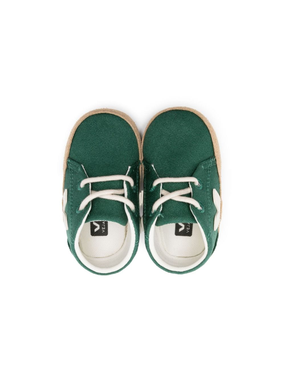 Shop Veja Logo-patch Canvas Sneakers In Green