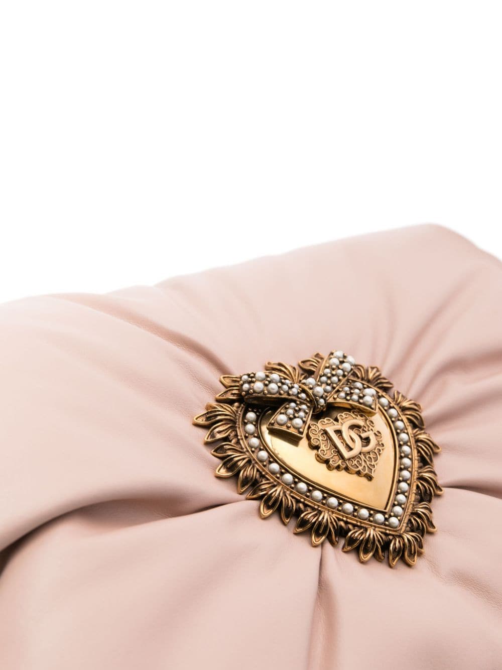 Dolce & Gabbana Devotion leren schoudertas met logoplakkaat Roze