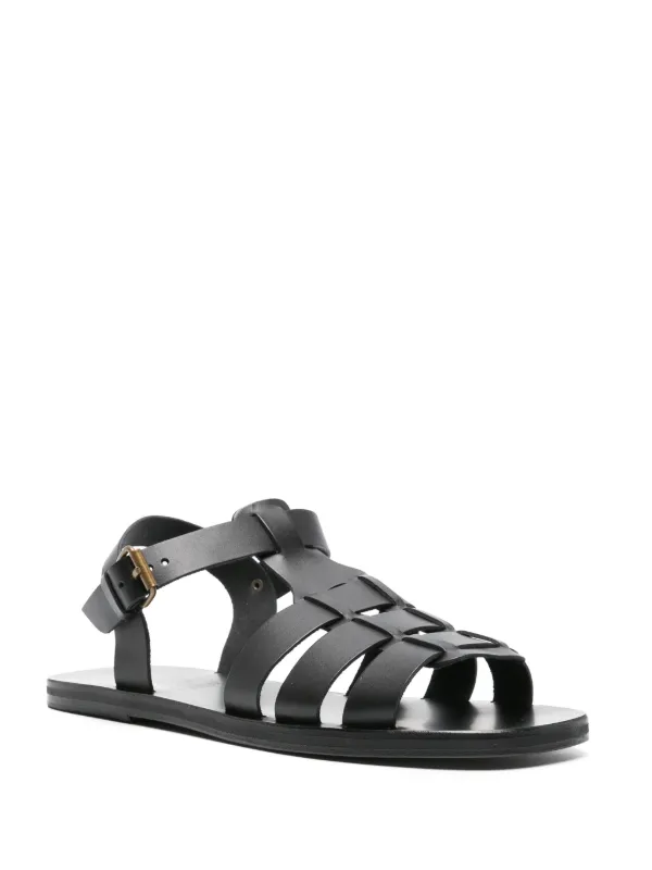 Ancient Greek Sandals Ektoras Flat Leather Sandals | Black