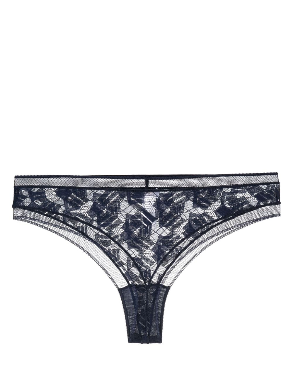 Shop Eres Ode Lace Tanga In Blue