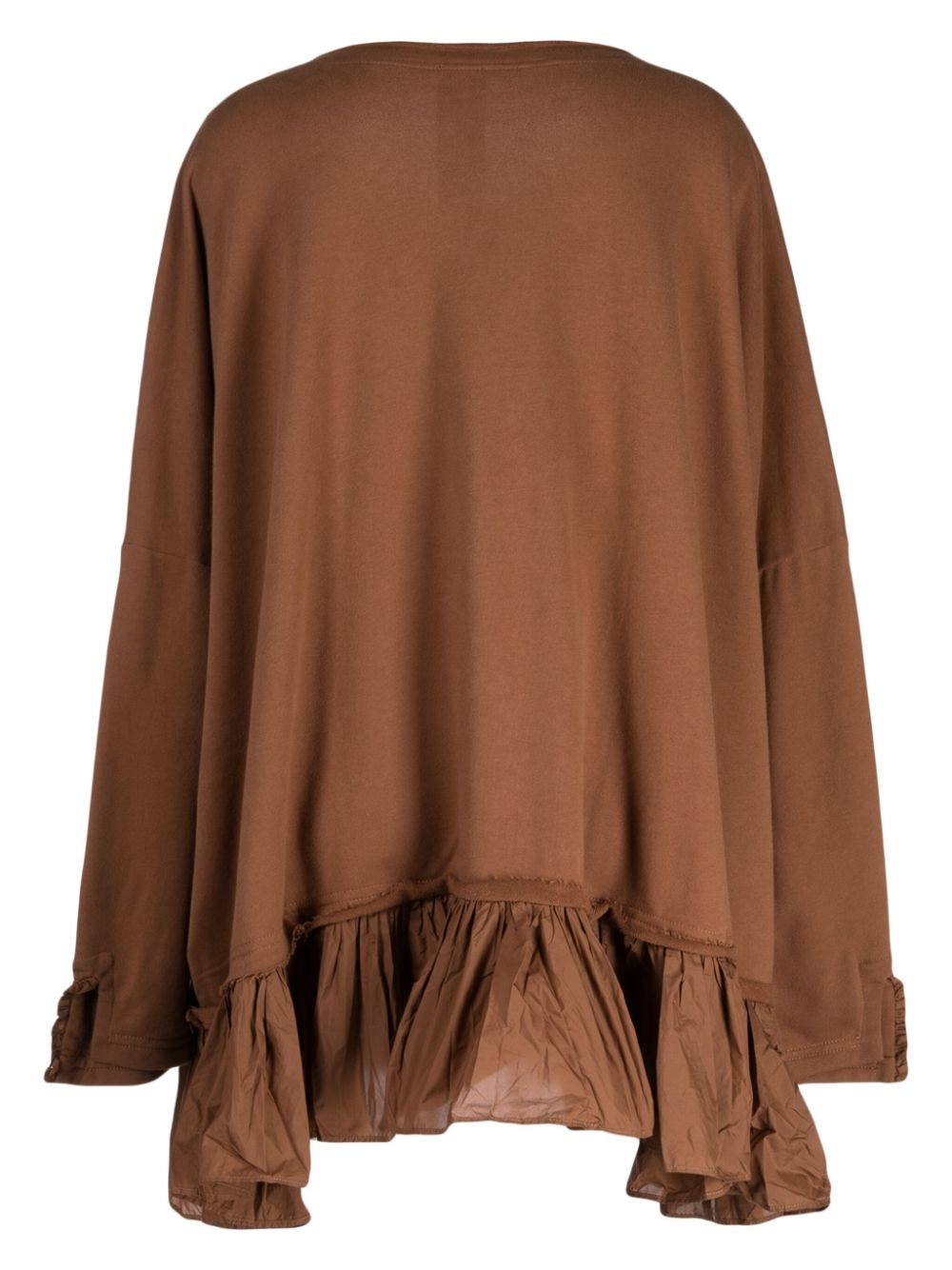 Rundholz frilled jersey blouse - Bruin