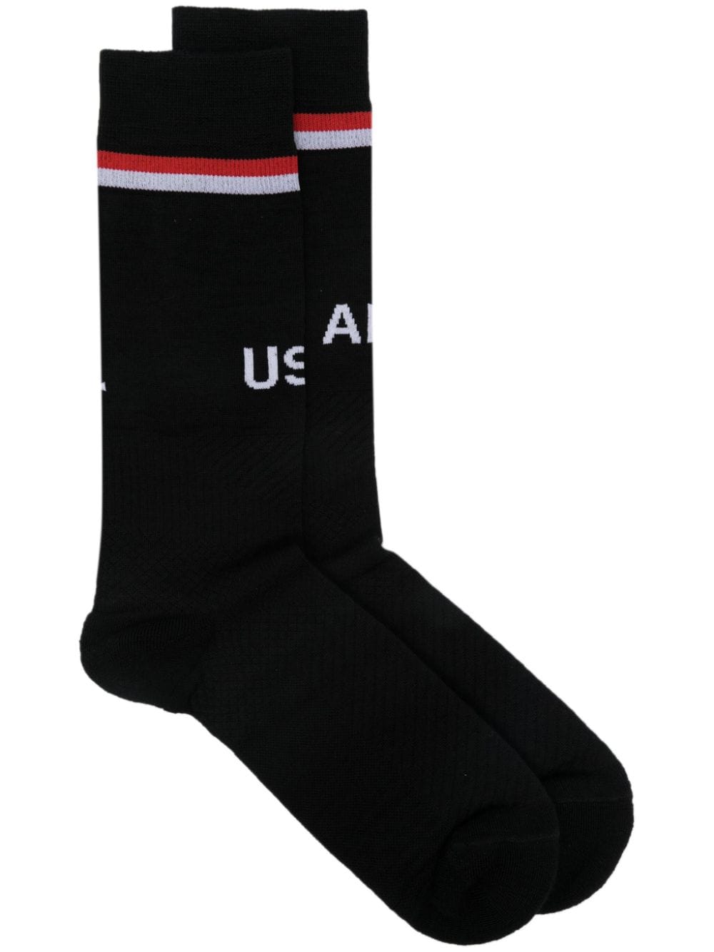 Ambush Logo-intarsia Socks In Black