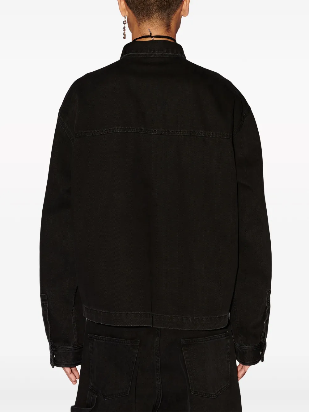 Shop Ambush Logo-embroidered Cotton Shirt In Black