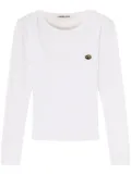 AMBUSH layered ribbed-knit top - White