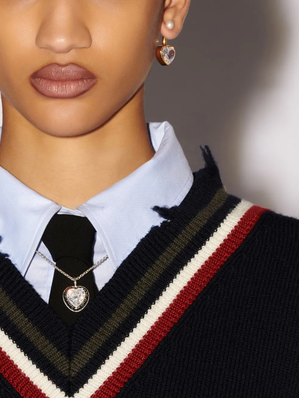 Ambush Iced Crystal-embellished Earring In Silver