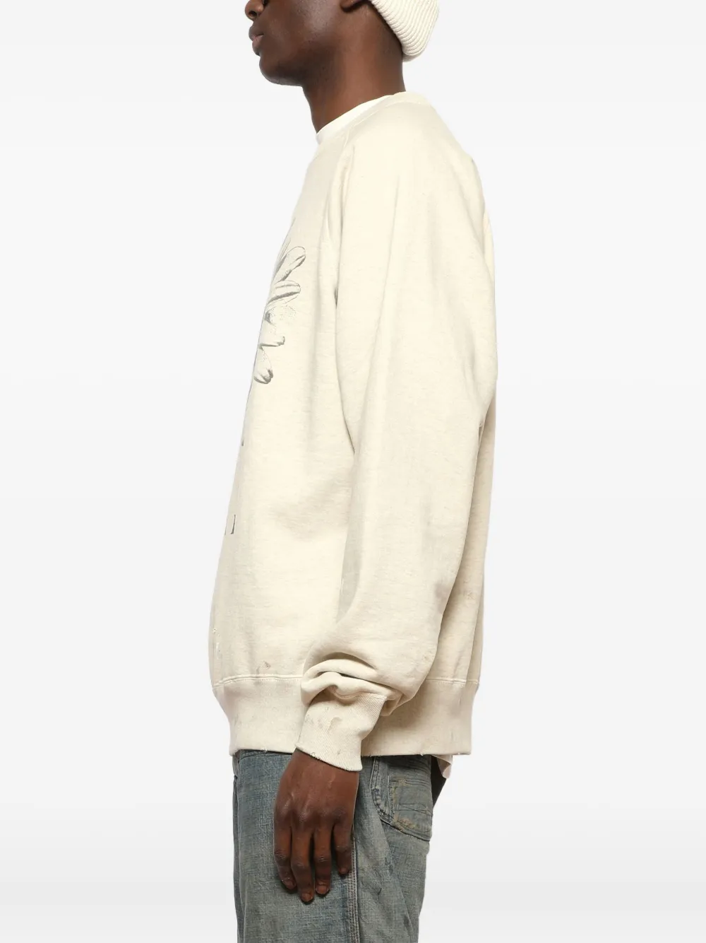 SAINT MXXXXXX Sweater met madeliefjesprint Beige