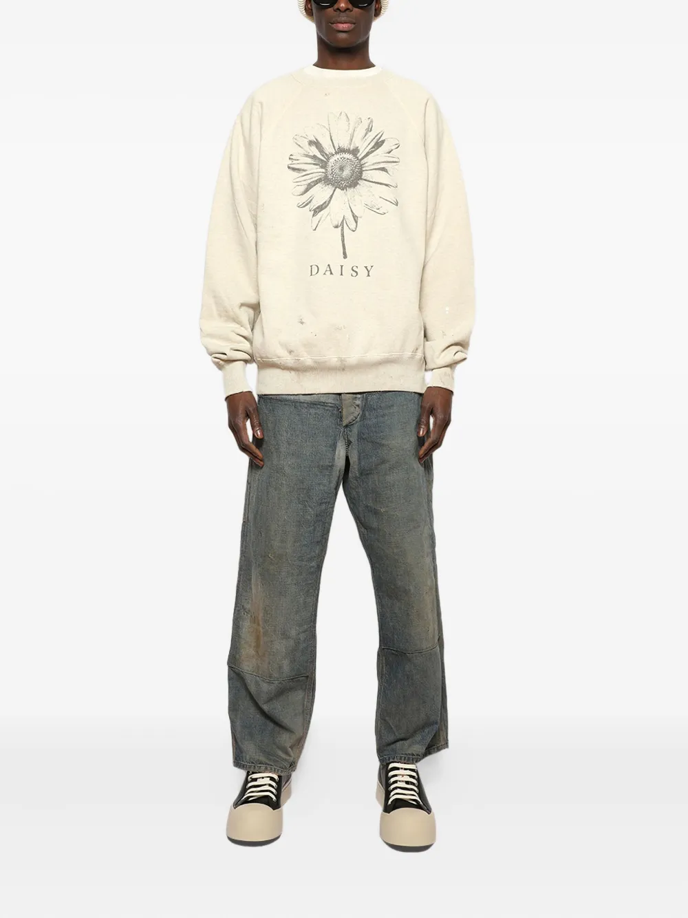 SAINT MXXXXXX Sweater met madeliefjesprint Beige