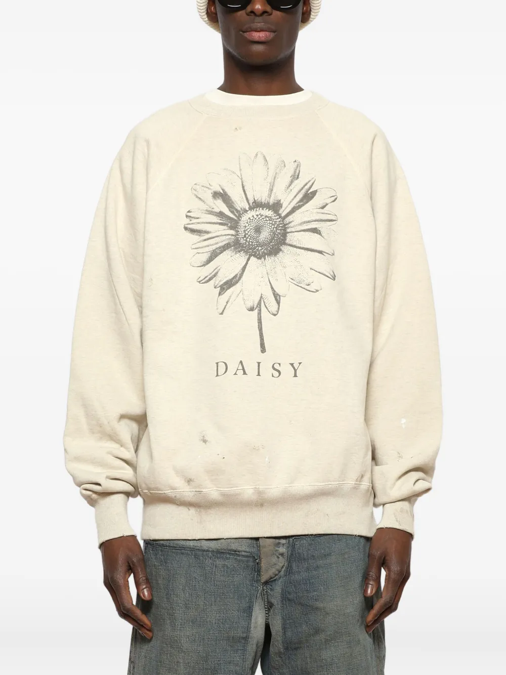 SAINT MXXXXXX Sweater met madeliefjesprint Beige
