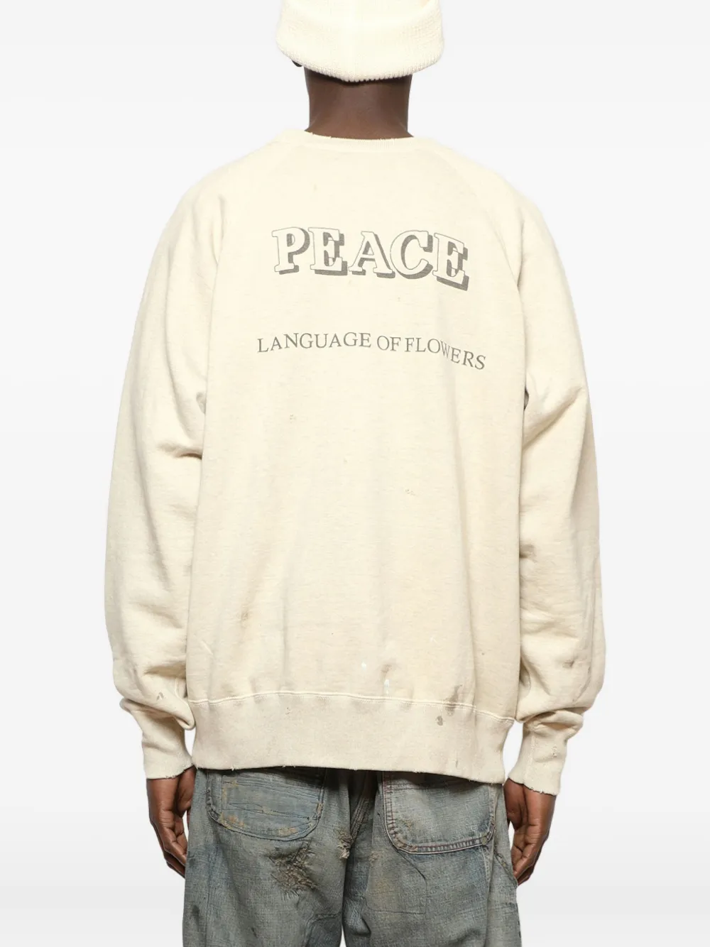 SAINT MXXXXXX Sweater met madeliefjesprint Beige